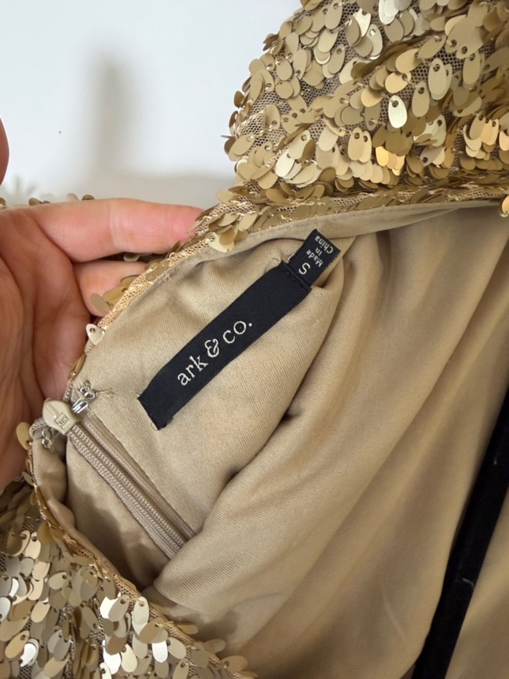 Ark & Co Gold Sequin Short Mini Dress - Picture 6 of 6